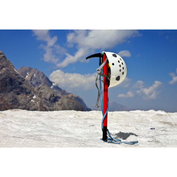 Millwood Pines Ice Axe And Helmet On Top Of A Mountain On Canvas Print